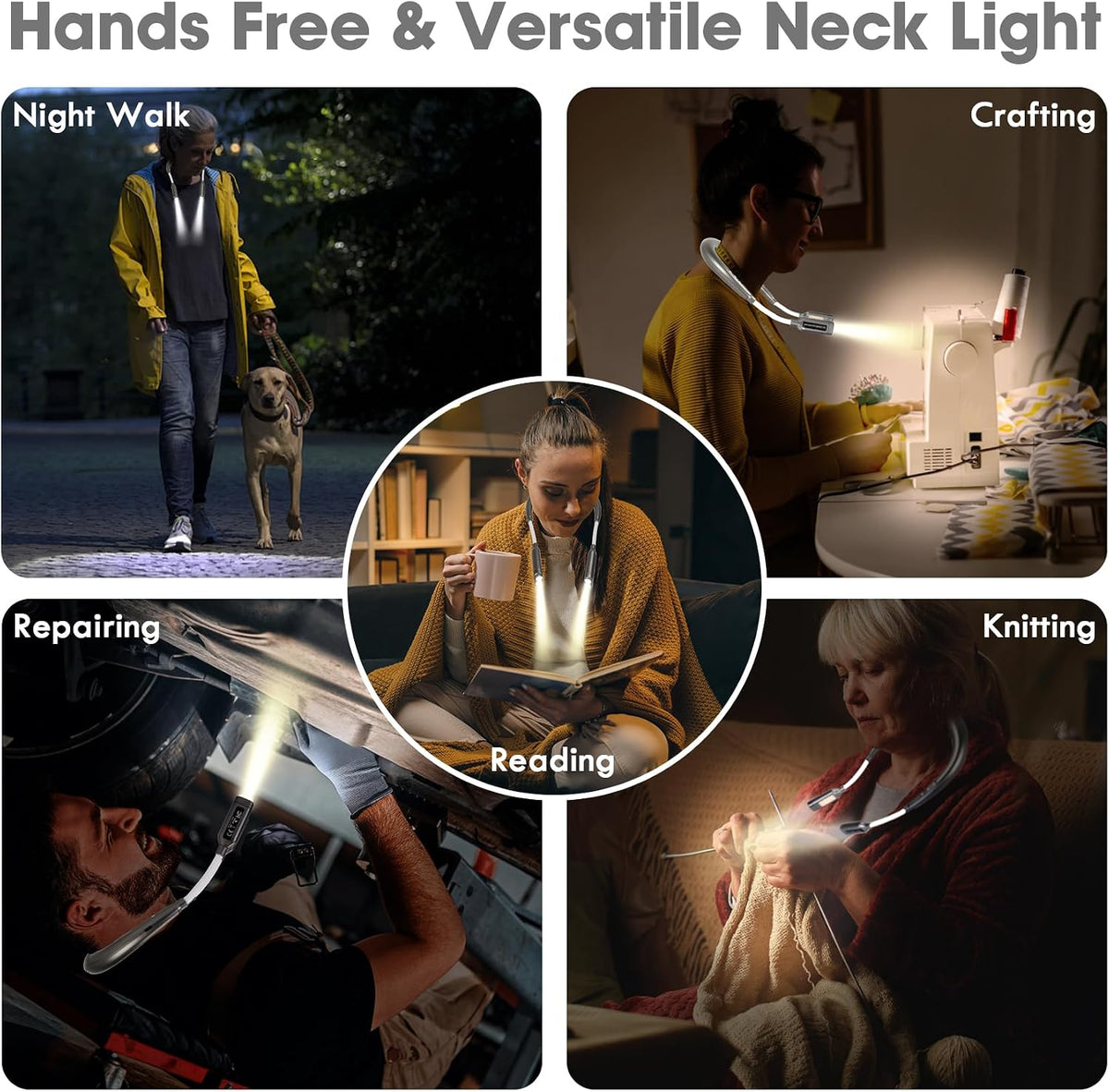 Neck Reading Light for Books in Bed, Book Lights for Reading at Night
