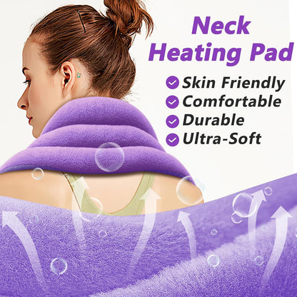 AiricePac Microwave Heating pad for Neck and Shoulders Back 33 * 5" microwavable Moist Heat Pack Warm hot Compress Neck wrap Weighted Rice Bean Bag Reusable Herbal Nature Calming Portable Grey