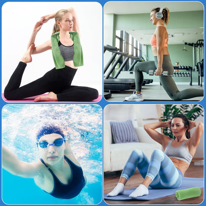 4 Pack Cooling Towels Wrap for Neck Face,Ice Cold Towel Rags Quick Dry for Gym Fitness Yoga Tennis Cycling Running Hiking Workout Sweat(Multicolor-02)