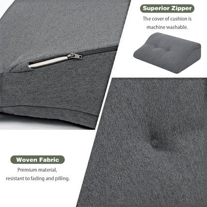 baibu Patented Dual-Layer Memory Foam Lumbar Pillow for Recliner, Brown | Large ergonomic back support for recliners, sofas and gaming chairs, with a removable machine-washable cover.