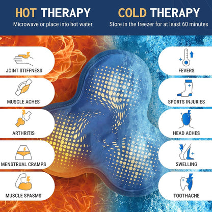 FIGHTECH Reusable Hot and Cold Gel Ice Pack - Hinge Joint, Single Pack | Heat and Cold Therapy Compress for Shoulder Rotator Cuff Knee Back Head Eyes Elbow and Hip - Leak Proof Design