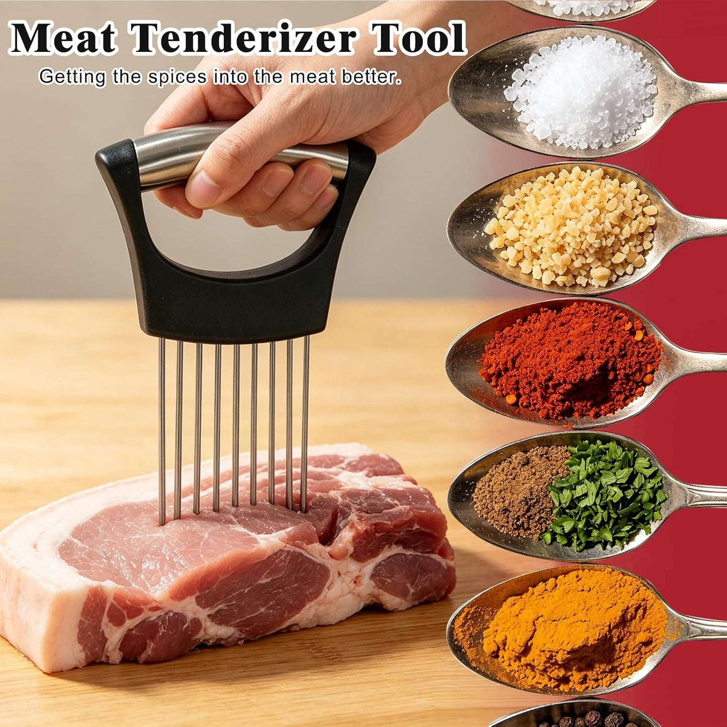 Zoyiancy 2 PCS Stainless Steel Onion Holder, Cutting Tool for Vegetables | Stainless Steel, Protective Cover, Non-Slip Grip, Easy To Wash, Dishwasher, Slices Veggies, Fruit Meat, Onion, Potato, Tomato