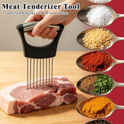 Zoyiancy 2 PCS Stainless Steel Onion Holder, Cutting Tool for Vegetables | Stainless Steel, Protective Cover, Non-Slip Grip, Easy To Wash, Dishwasher, Slices Veggies, Fruit Meat, Onion, Potato, Tomato