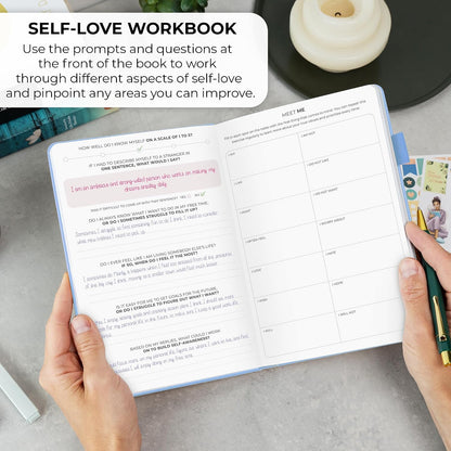 Clever Fox Self-Love Journal for Women, Gratitude, Positivity, Aquamarine | 6-month daily mental health journal with stickers, self-care, anxiety therapy, life & wellness planner for teens & adults