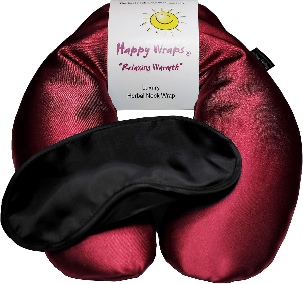 Microwavable Herbal Neck Wrap - Hot Cold Aromatherapy Neck Warming Pillow - Heating Pad for Migraines, Stress, Gifts for Women, Birthdays, Christmas and Free Sleep Mask - Purple Cotton