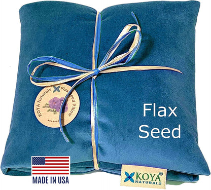 KOYA Naturals Soft Velvet Flax Seed Pillow - Microwave Heating Pad