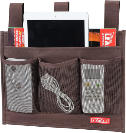 Zafit Hanging Bedside Caddy, Bedside Storage Organizer for Magazine, Phone, Remote control (Classic4 Pockets-Black)
