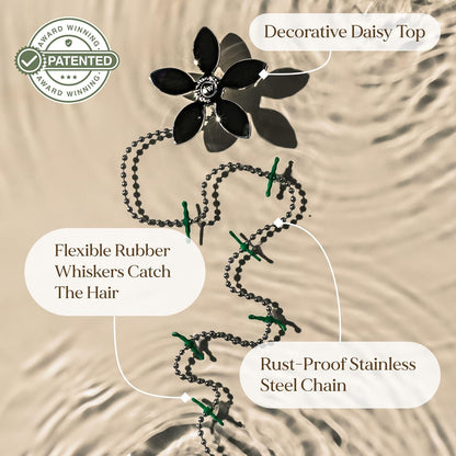 Shower Drain Hair Catcher – Disposable Bathroom Hair Trap, Easy to Install in Shower Drain Cover, Helps Prevent Clogs – As Seen on Shark Tank – Silver Flower (4-Pack)