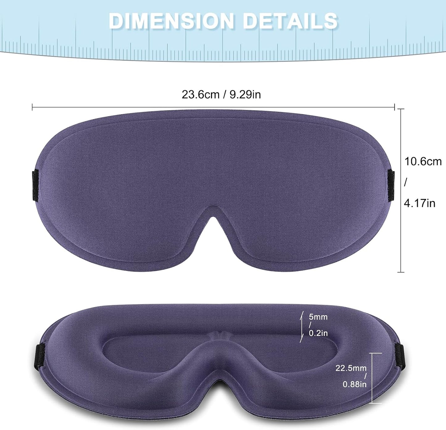 2 Pack Sleep Mask for Side Sleeper, Complete Light Blocking 3D Sleeping Eye Mask, Soft Breathable Eye Cover for Women Men, Travel, Nap, Relaxing Zero Pressure Night Blindfold (Pink+Purple)