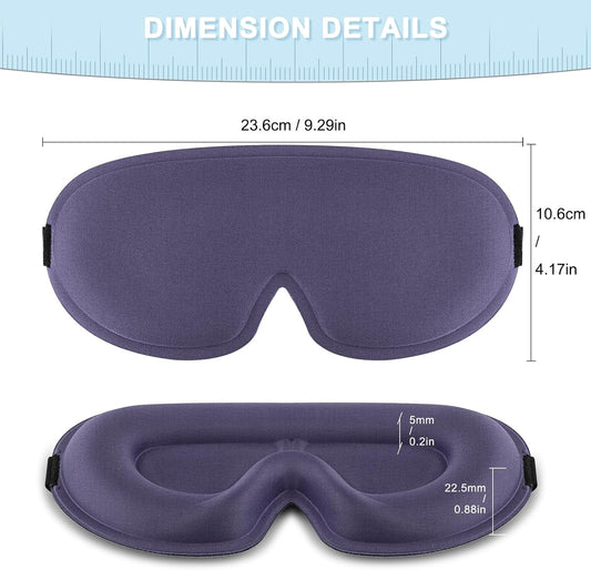 2 Pack Sleep Mask for Side Sleeper, Complete Light Blocking 3D Sleeping Eye Mask, Soft Breathable Eye Cover for Women Men, Travel, Nap, Relaxing Zero Pressure Night Blindfold (Pink+Purple)