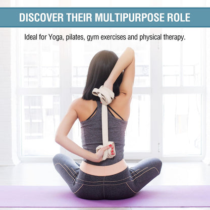 Stretching Straps and Yoga Blocks - Yoga Beginner Kit for Pilates & Gym | For Home Workouts - Hold Poses, Stretch, Improve Flexibility & Maintain Balance. BONUS Exercise Guide