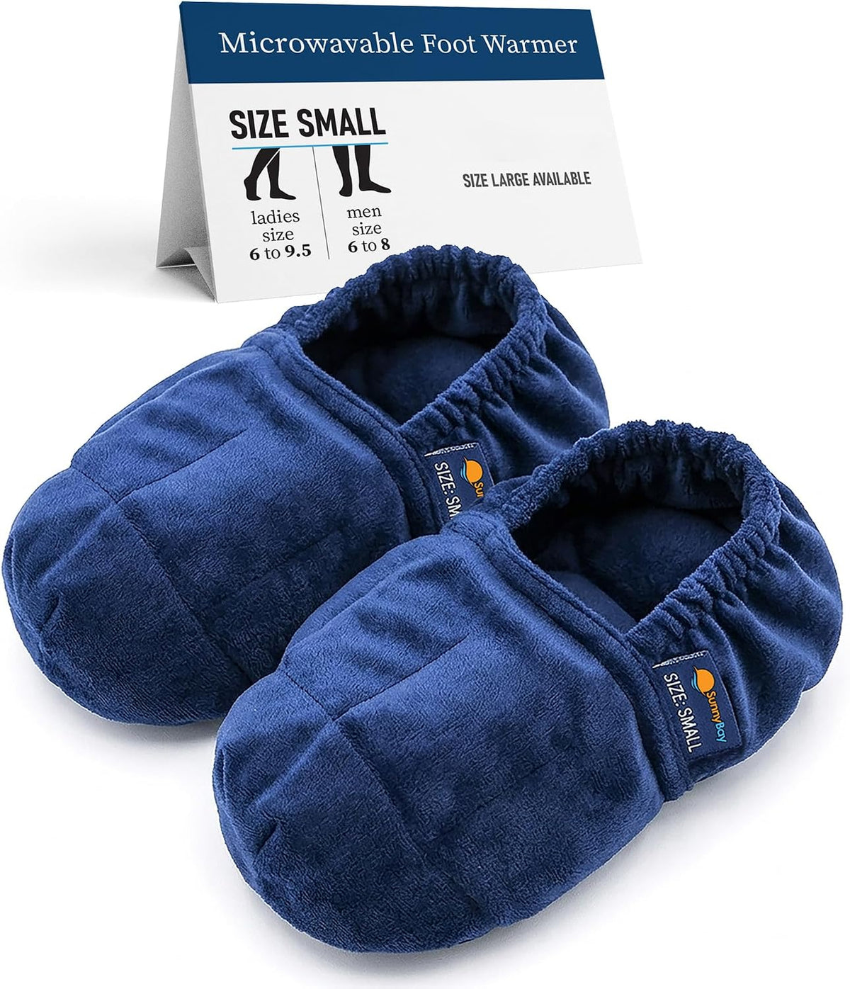 SunnyBay Microwavable Foot Warmer Slippers, Large, Navy Blue