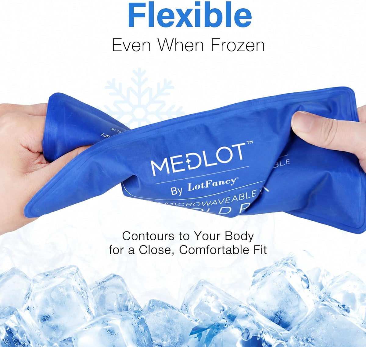 LotFancy Gel Ice Packs, 2pc Reusable Hot Cold Pack for Therapy, Heating Cooling Gel Pad, Pain Relief for Face, Head, TMJ, Wisdom Teeth, Oral Facial Surgery, Sport Injuries, Migraine, Muscle Joint