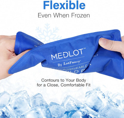 LotFancy Gel Ice Packs, 2pc Reusable Hot Cold Pack for Therapy, Heating Cooling Gel Pad, Pain Relief for Face, Head, TMJ, Wisdom Teeth, Oral Facial Surgery, Sport Injuries, Migraine, Muscle Joint