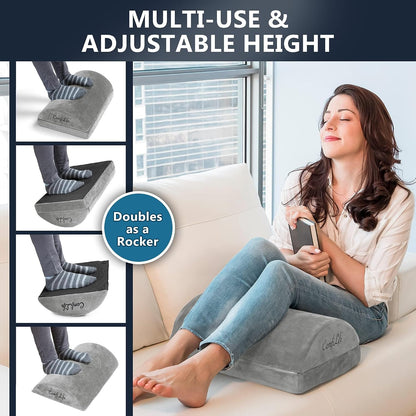 ComfiLife Foot Rest for Under Desk at Work – Adjustable Height Memory Foam Foot Stool for Under Desk, Office Chair & Gaming Chair – Ergonomic Footrest for Back & Hip Pain Relief (Black)