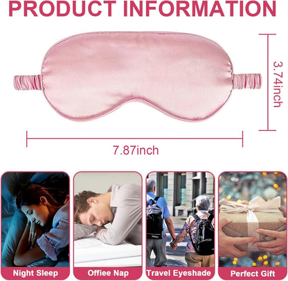 IEKEODI 2 Pack Sleep Masks, Blackout Eye Masks for Sleeping, (Black+Purple) | Silky Soft Comfort, Light Blocking Blindfold Design, Gentle Elastic Fit, Smooth Skin Feel, Travel and Nap Ready
