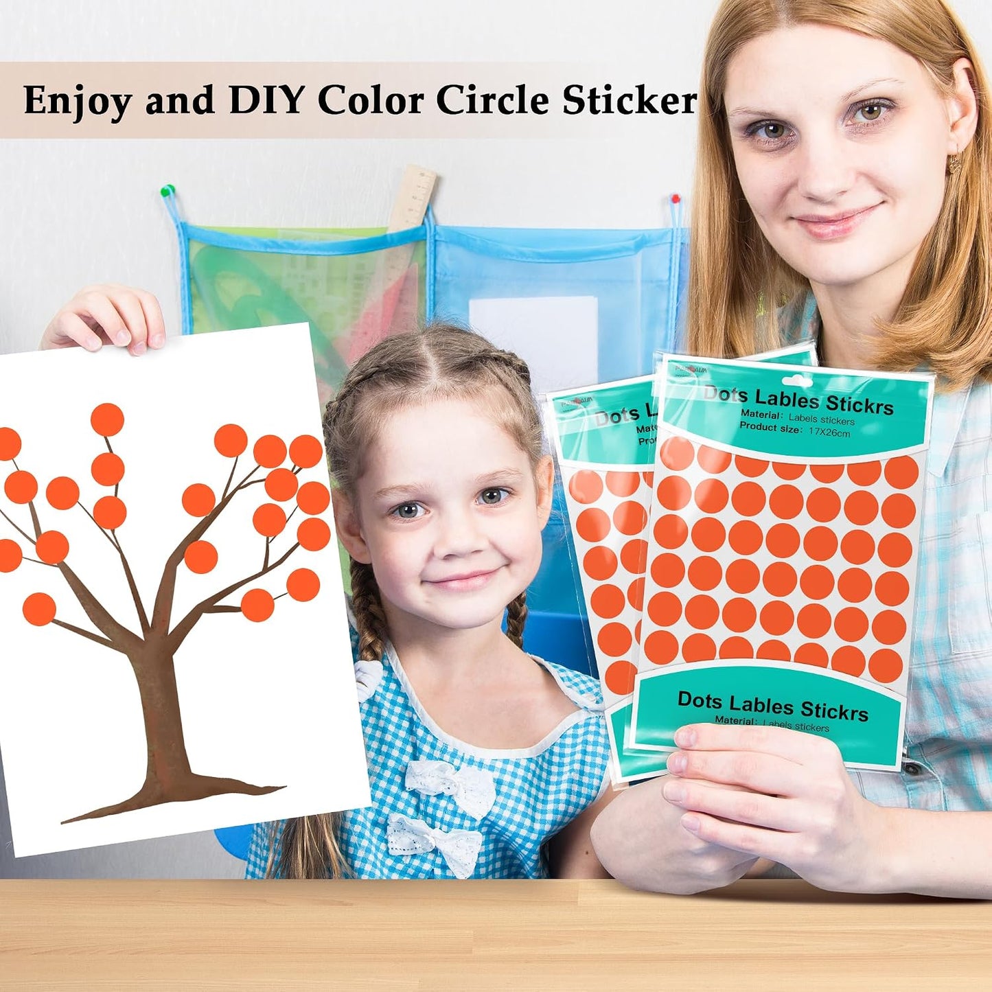 PARLAIM 1050 PCS Color Coding Labels Circle Dot Stickers,10 Color Style Colorful Coding Label Sticker for Office,Student Classroom