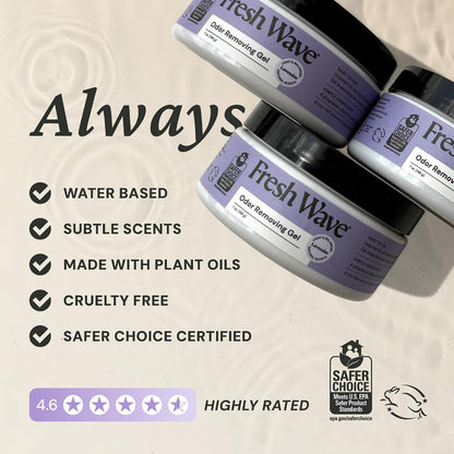Fresh Wave Original Odor Eliminator Gel 3-Pk 7 oz - Air Freshener for Home | Plant-based essential oils. Lasts 15-30 days per jar. No plug-in needed. Pet-safe, closet and bathroom deoderizer.