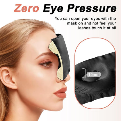 VOCOSTE 3D Pure Silk Sleep Mask with Travel Pouch, Black