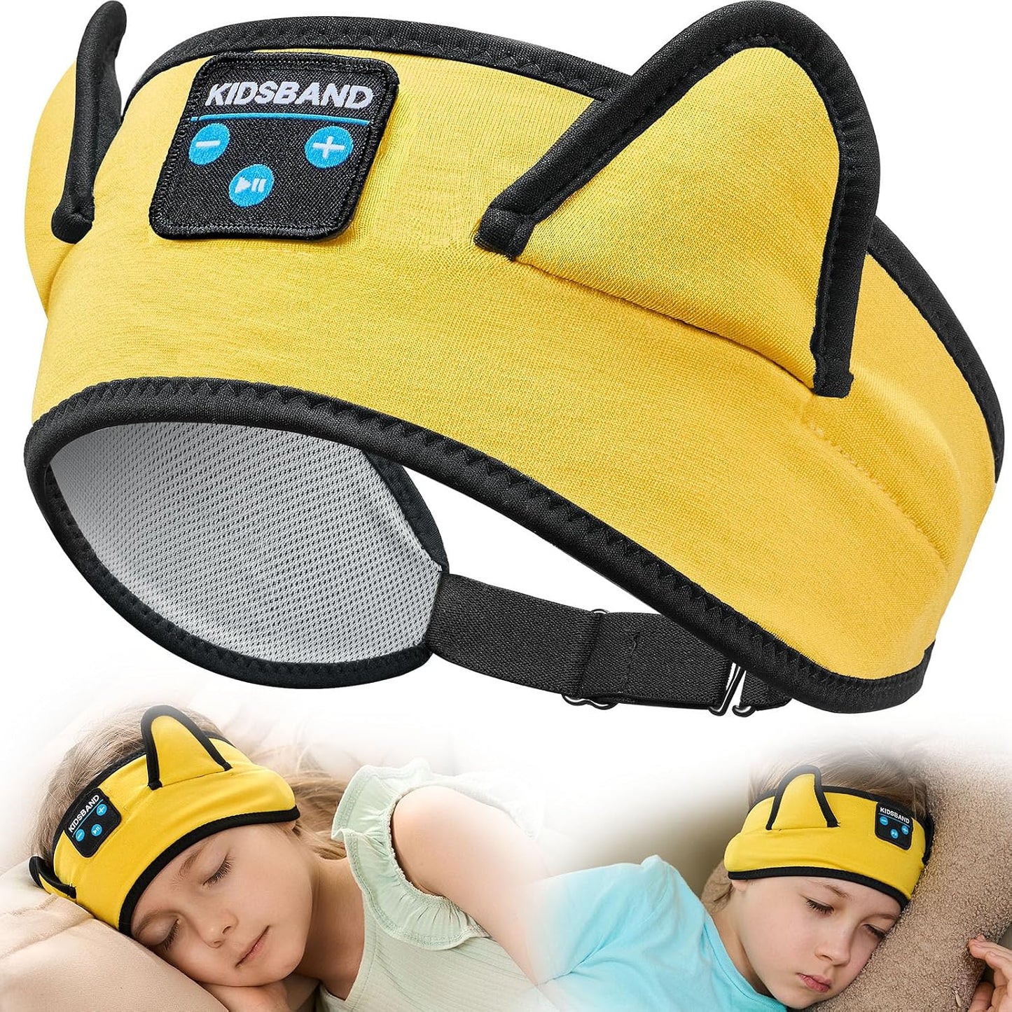 KIDSBAND Kids Bluetooth Headphones, Sleep Headband [Wireless & Wired Playback 2in1] Foldable Headphones for School/Travel/Tablet/Sleep