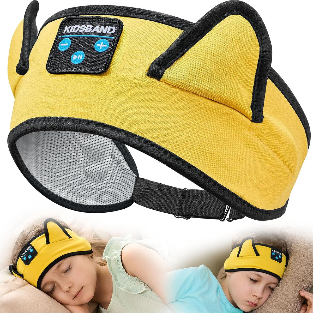 KIDSBAND Kids Bluetooth Headphones, Sleep Headband [Wireless & Wired Playback 2in1] Foldable Headphones for School/Travel/Tablet/Sleep