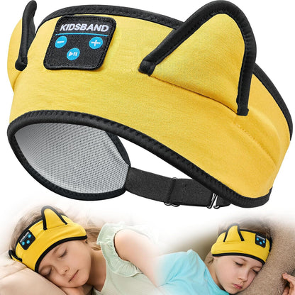 KIDSBAND Kids Bluetooth Headphones, Sleep Headband [Wireless & Wired Playback 2in1] Foldable Headphones for School/Travel/Tablet/Sleep