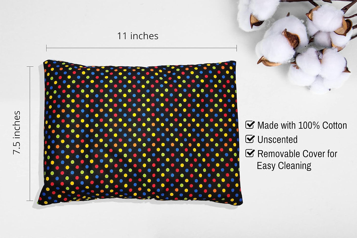 Microwavable Corn Filled Heating Pad and Cold Pack/Washable 100% Cotton Cover (Cross Hatch - Mint, 7.5in W x 11in L)