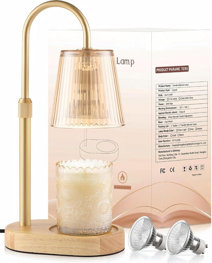 Adjustable Candle Warmer Lamp with Timer - Electric Light Wax Warming
