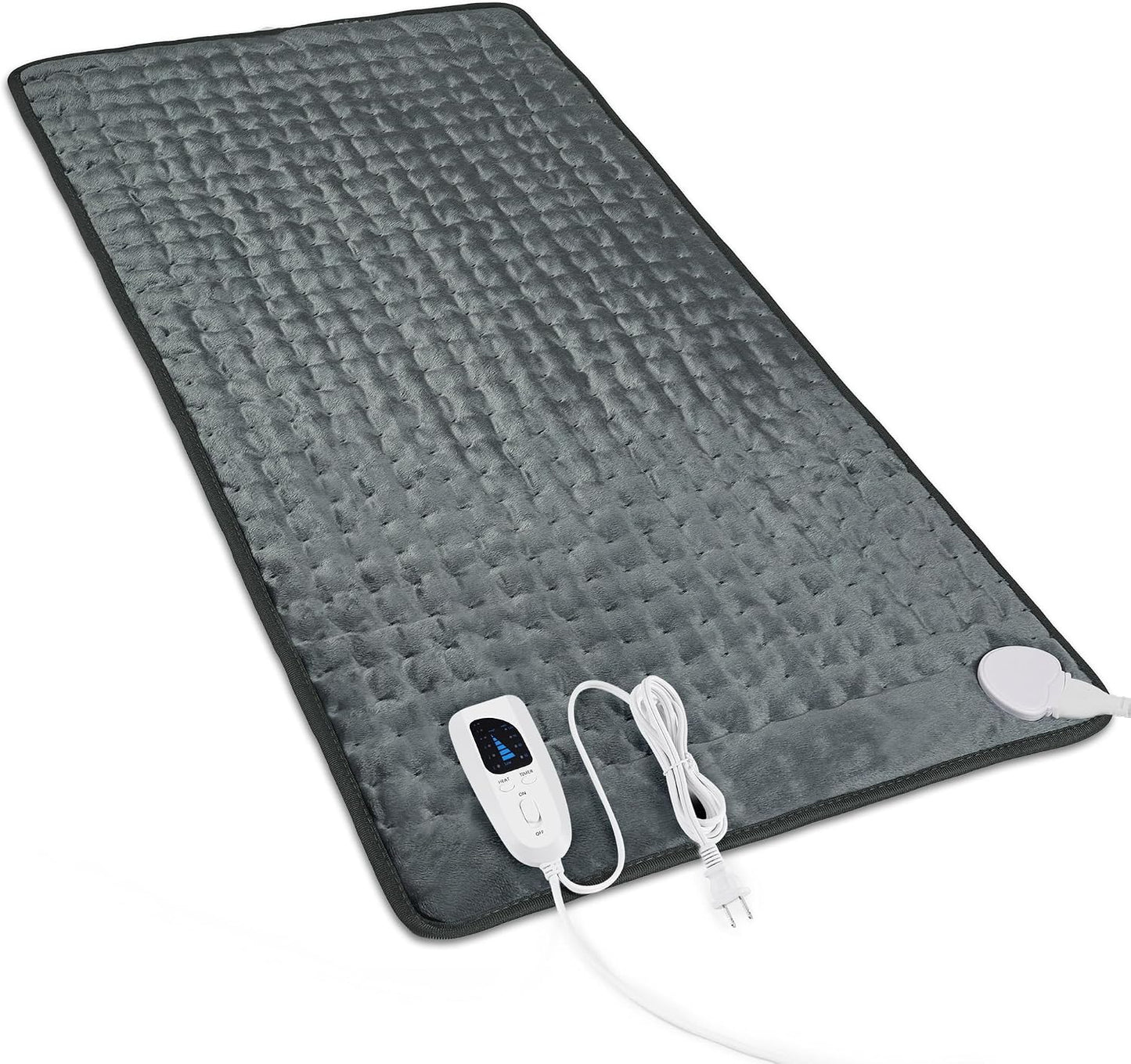 Heating Pad,Heated Blanket,Heating Pad for Back Neck,Grey,24x12 Inch | Electric Heating Pad,Dry/Moist Heat Heating Pads,Heating Pads for Shoulder,Abdomen,Heat Pad for Women Men,Birthday Gift