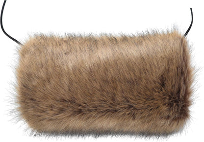 LA CARRIE Faux Fur Hand Muffs Women Winter Warmer Fuzzy Pouch Furry Plush Muffler Wedding Girl Kids Elegant Luxury Chic