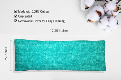 Microwavable Corn Filled Heating Pad and Cold Pack/Washable 100% Cotton Cover (Cross Hatch - Mint, 7.5in W x 11in L)