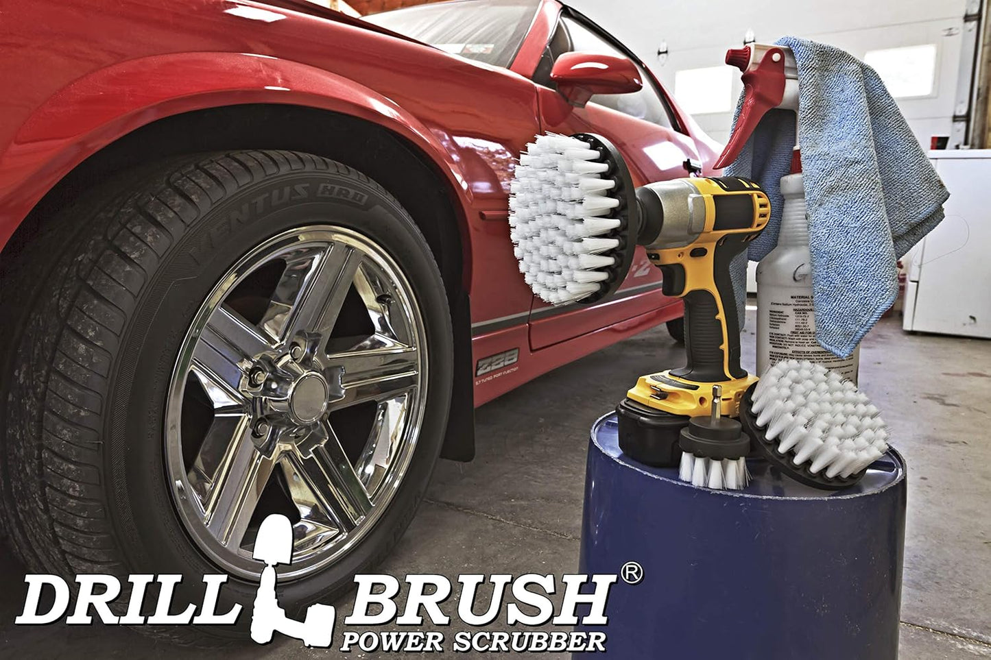 Ultra Stiff Drill Powered Cleaning Brush Set - BBQ Grill Brush - No Wires | Heavy Duty Industrial Stripping - Cordless Drill Power Scrubber Grill Brush for Household Cleaning Supplies - Rust Remover