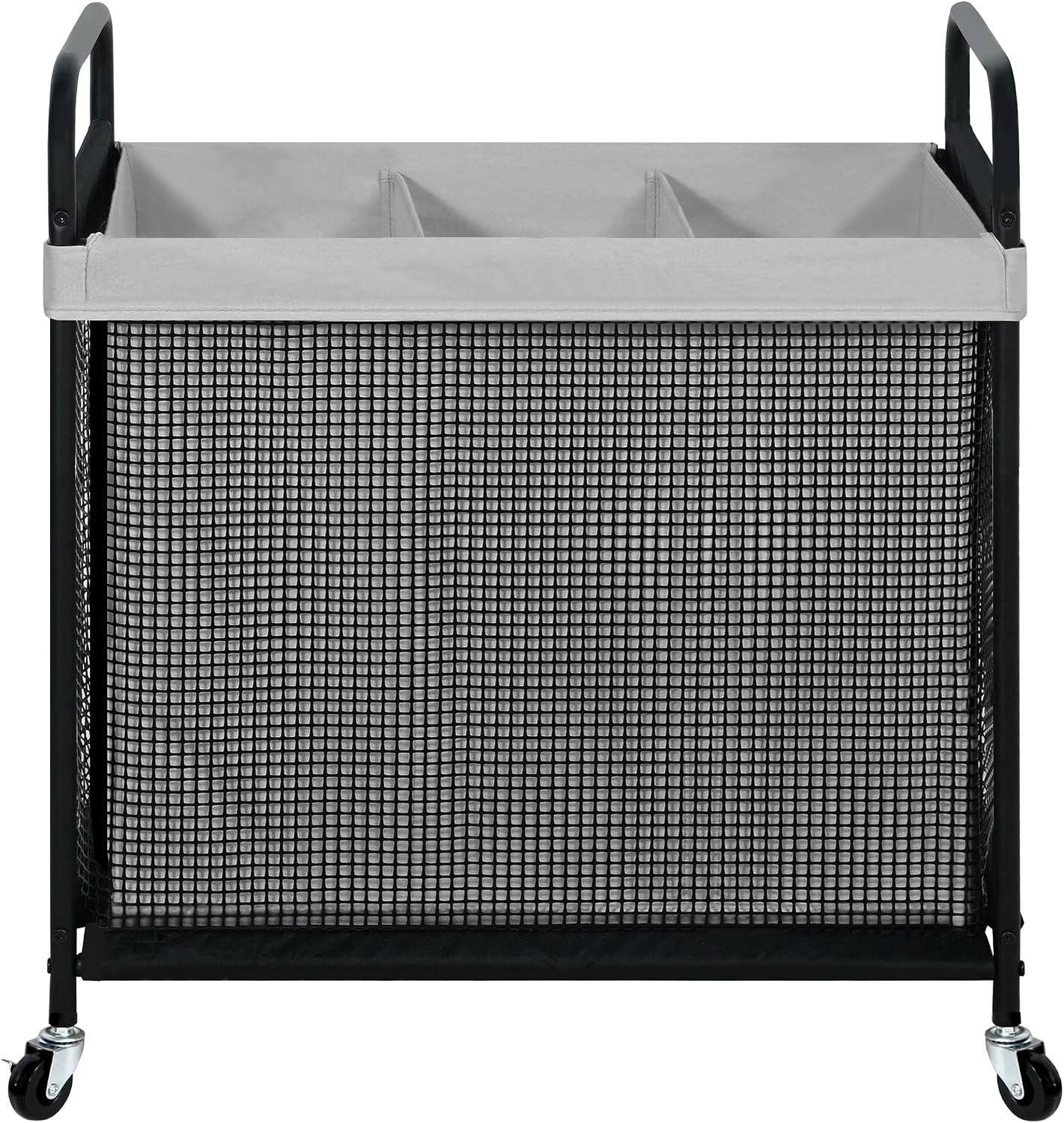 STO STO Laundry Hamper 2 Section, 100L Rolling Laundry Sorter Cart with Removable and Washable Liner Bag, Clothes Hamper with Wheels and Metal Handle for Laundry Room and Bedroom