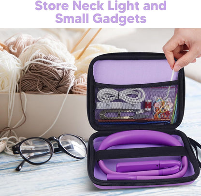Neck Reading Light Book Lovers Gifts, Rechargeable 80Hrs Eye-friendly 3 Colors & Stepless Dimming Book Light for Reading, Christmas Stocking Stuffers for Men Women Camping Knitting Crochet Accessories