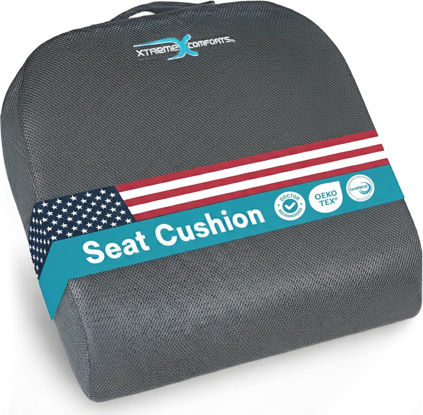 Xtreme Comforts Seat Cushion, Tailbone Relaxer - Coccyx Cushion for Tailbone Pain Desk, Wheelchair & Car Use - Back Support Pillow for Chair