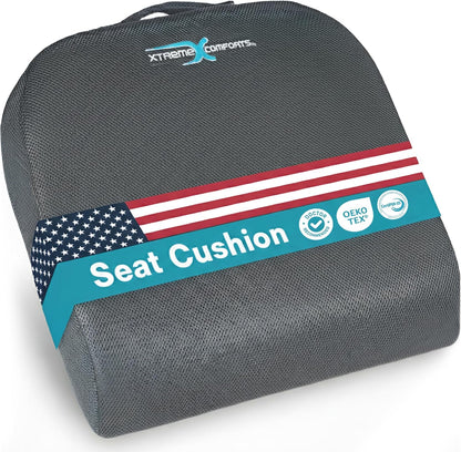 Xtreme Comforts Seat Cushion, Tailbone Relaxer - Coccyx Cushion for Tailbone Pain Desk, Wheelchair & Car Use - Back Support Pillow for Chair