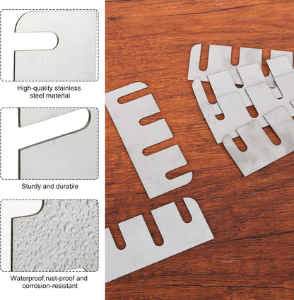Heavy Duty Door Hinge Shims, 15 PCS Coated Finish Door Hinge Shim Stainless Steel Door Hole Filler Plate Hinge Filler Plates for Door Alignment & Repair (0.04 Inch Thickness, 4" x 1.5")