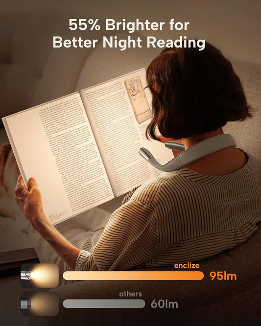 LED Neck Reading Light, Reading Light for Book in Bed, Hands Free, 3 Brightness Levels, Lightweight Comfortable Design, Long Lasting, Perfect for Knitting,Crafting,Camping,Gold Rose | 3 Color, 9 Brightness Levels, Lightweight Comfortable Design, Long