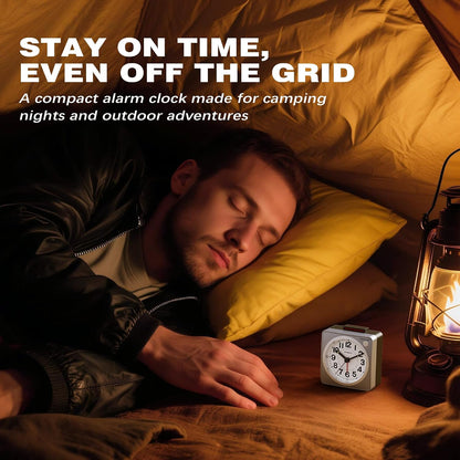 AYRELY® 2.6" × 1.4" Ultra Small Battery Operated Analog Travel Alarm Clock