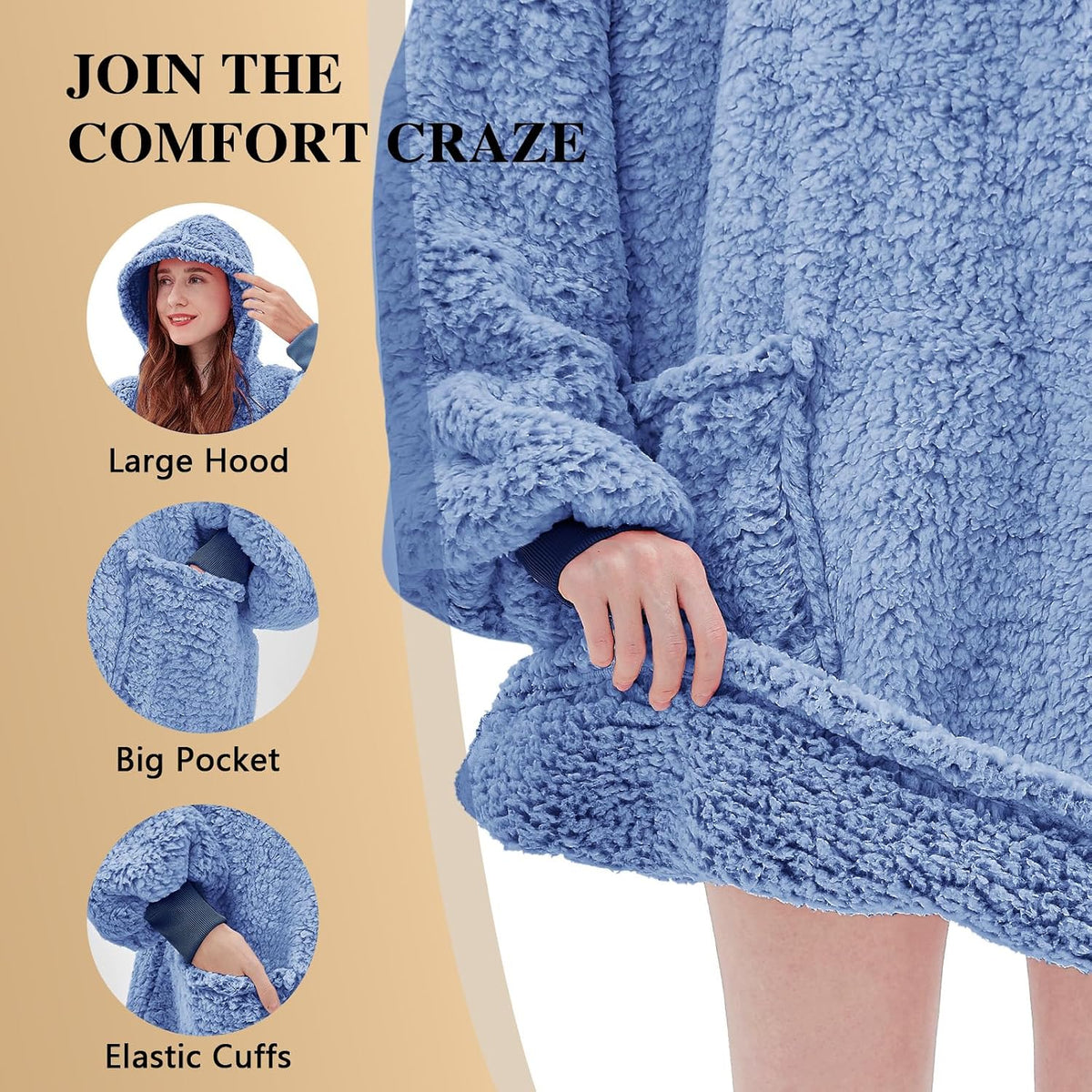 yescool Wearable Blanket Hoodie as Christmas Birthday Gifts for Women Mom - Colors A