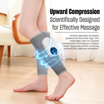 Leg Massager with Heat and Compression, Calf Massager for Circulation and Pain with 3 Intensities, 3 Modes, Restless Legs Syndrome Relief Compress Leg Machine, Gifts for Women (Pair) (Light Gray)