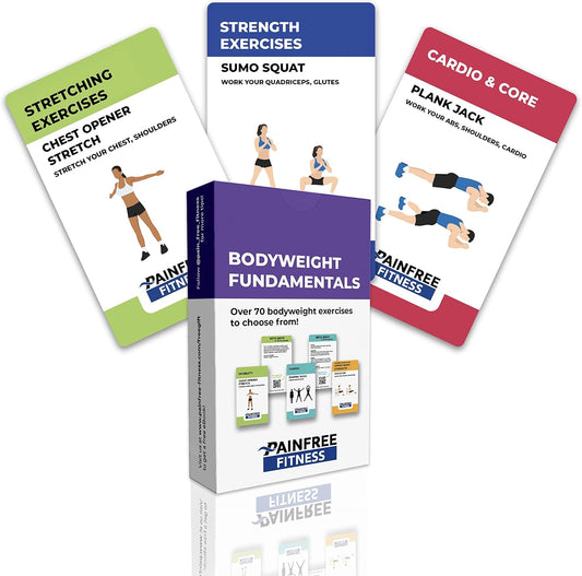 65 Bodyweight Workout Cards Deck 3x5'', Beginner to Intermediate