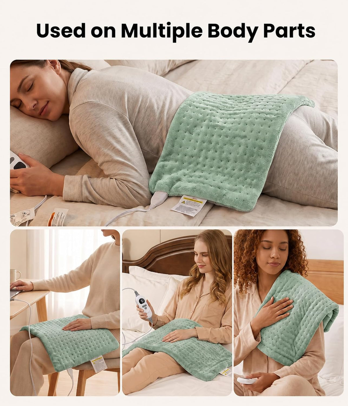 Electric Heating Pad for Back, Cramps, Shoulder, Moist & Dry Heat, 12"x24"