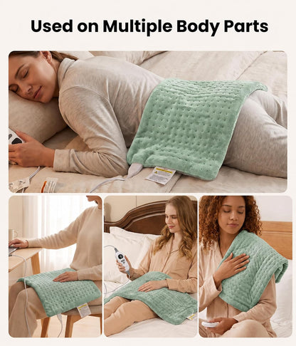Electric Heating Pad for Back, Cramps, Shoulder, Moist & Dry Heat, 12"x24"