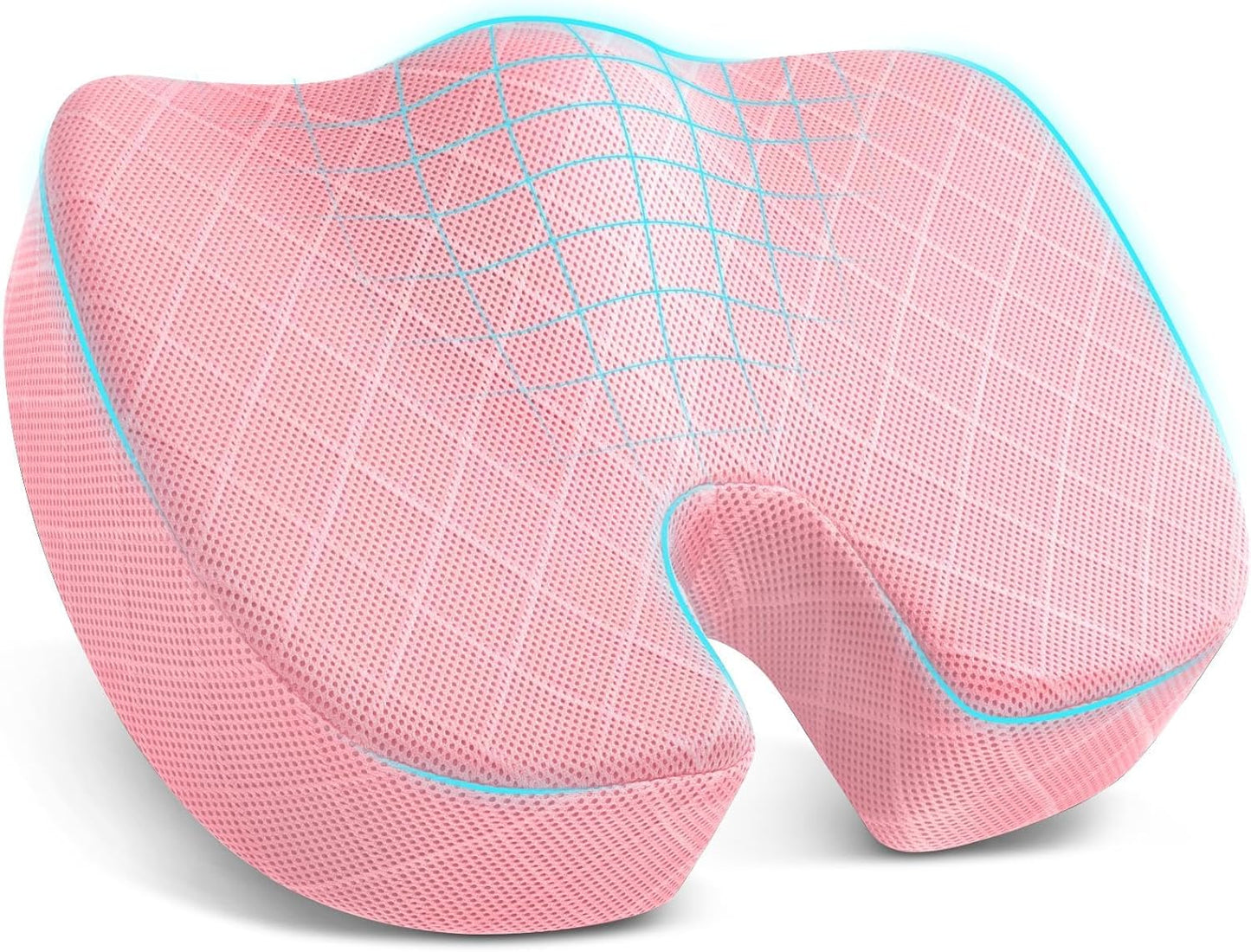 TushGuard Office/ Car Seat Cushion, Non-Slip Sciatica & Back Coccyx Tailbone Pain Relief Chair Pad, Memory Foam Butt Pillow for Computer Desk, Wheelchair, Driving (Black)