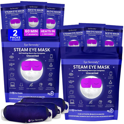 Eye Serenity Steam Eye Mask, Heated Eye Mask Fast Relief for Stye Unscented