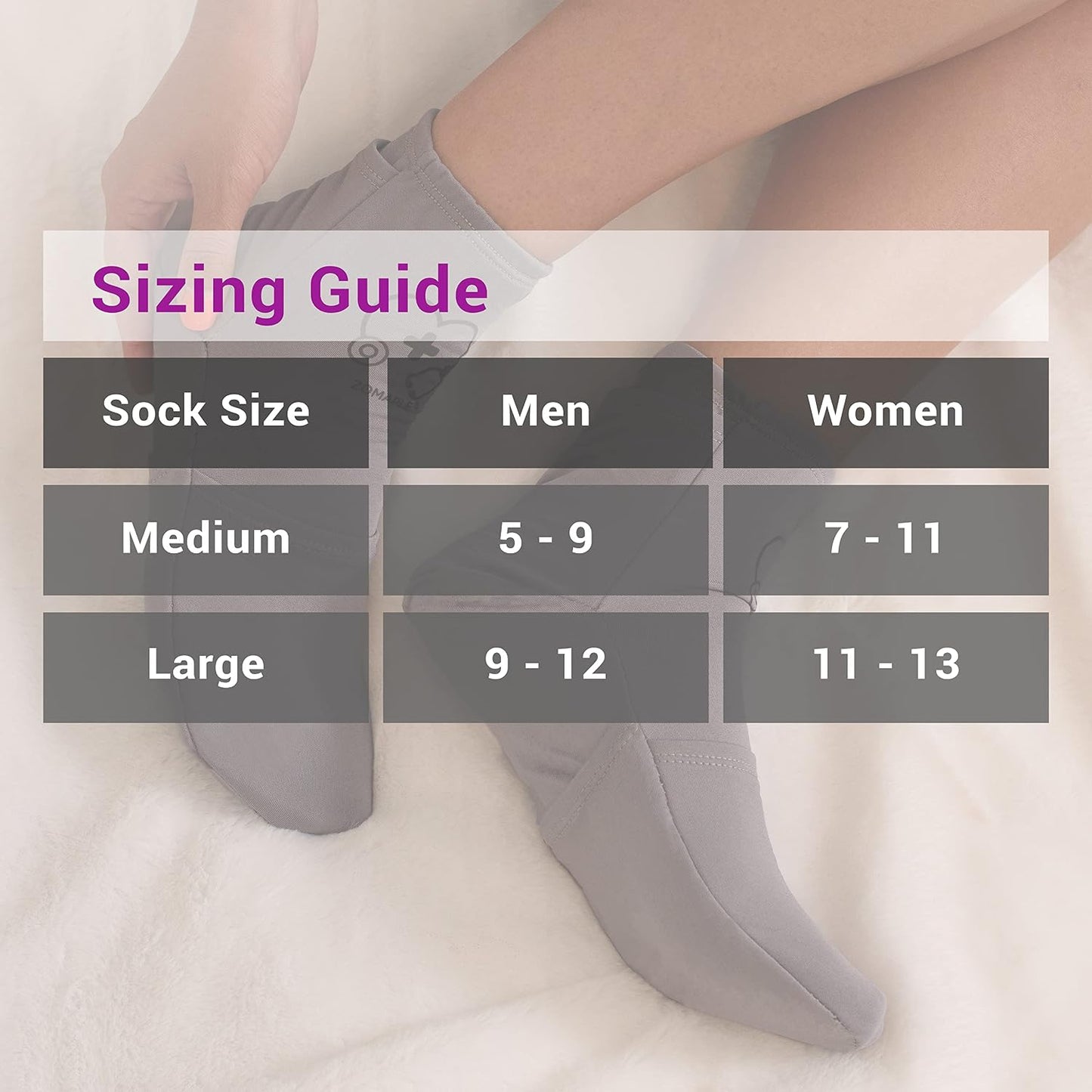 Zomaple Cold Therapy Socks for Feet with 2 Reusable Gel Ice Packs, Cooling Socks for Hot Feet & Swelling Relief, Adjustable Compression Ice Pack Wrap for Plantar Fasciitis, Neuropathy & Foot Pain
