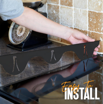 Linda’s Essentials Silicone Stove Gap Covers (2 Pack), Heat Resistant Oven Gap Filler Seals Spaces Between Stovetop and Counter, Easy to Clean Stove Side Guard (25 Inches, Clear)