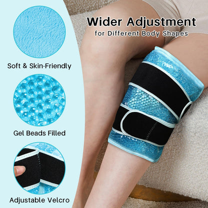 Ice Pack for Knee Pain Relief 2 Pack Reusable Gel Ice Wrap for Leg Injuries Swelling Knee Replacement Post-Surgery Recovery Adjustable Cold Therapy Wrap for Arthritis Meniscus Tear and ACL (Blue)