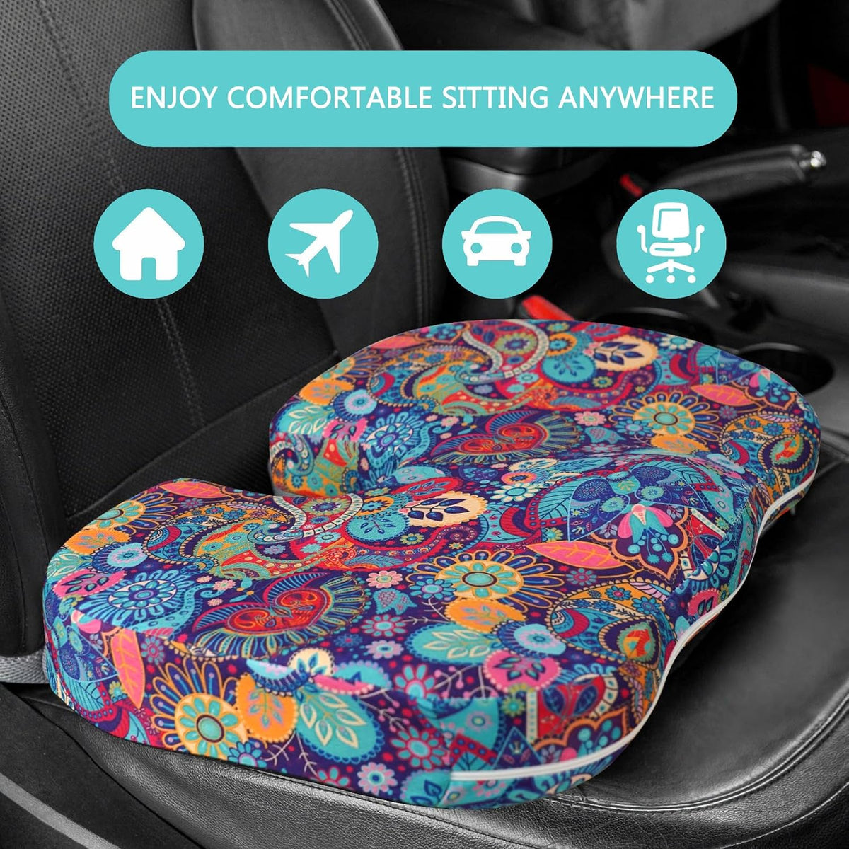 Tailbone Pain Relief Cushion, Memory Foam Seat Cushion for Coccyx Sciatica Pain Pressure Relief Office Desk Chair